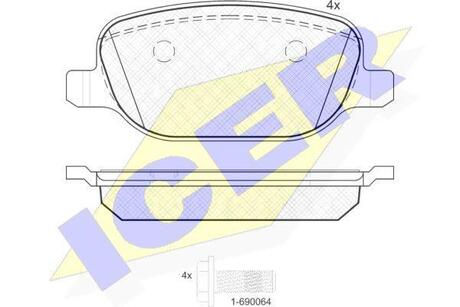 181780 ICER Комплект гальмівних колодок (дискових)
