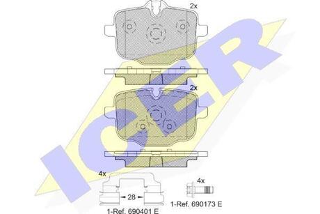 182005-202 ICER Комплект гальмівних колодок (дискових)
