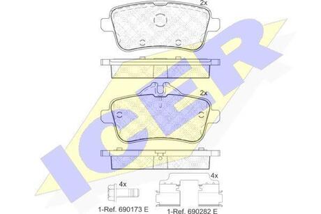 182072-067 ICER Комплект гальмівних колодок (дискових)