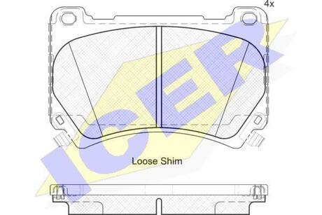 182163 ICER Комплект гальмівних колодок (дискових)
