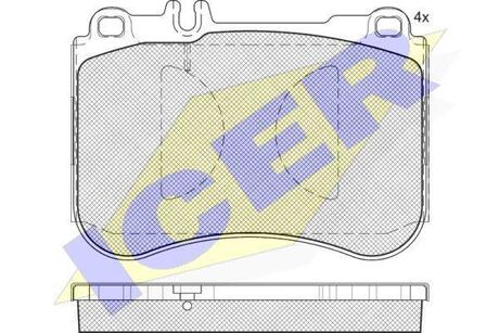 182194 ICER Комплект гальмівних колодок (дискових)