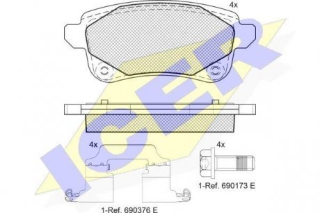 182222-208 ICER Колодки тормозные