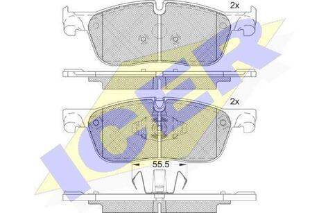 182236-203 ICER Комплект гальмівних колодок (дискових)