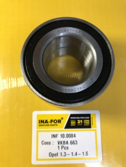 INF 10.0084 INA-FOR Подшипник передний Opel Kadett D+E 1.0-1.3; Ascona C,Lanos 13"