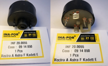 INF 20.0055 INA-FOR Контактная группа замка зажигания Opel Kadett D,E, Astra,Ascona C,Vectra,Omega A