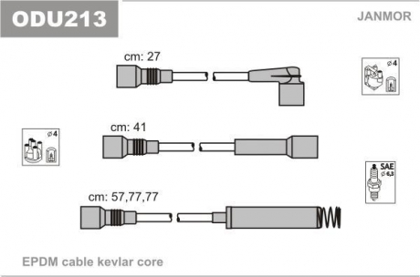 ODU213 Janmor Комплект проводов зажигания Opel Vectra 1.8/2.0