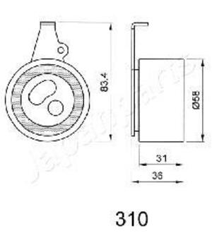 BE-310 JAPANPARTS JAPANPARTS MAZDA Ролик натяжит.E2200 SA,SB,SR, 84-