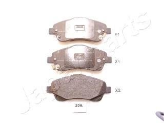 PA206AF JAPANPARTS Тормозные колодки, дискове гальмо (набір)