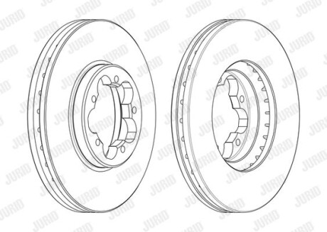 FORD Гальмівний диск передній TOURNEO CUSTOM V362 15-, TRANSIT V363 13- Jurid 563123J