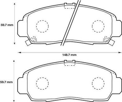 572449J Jurid JURID HONDA Тормозные колодки передн.FR-V, Legend 05-,Stream 01-