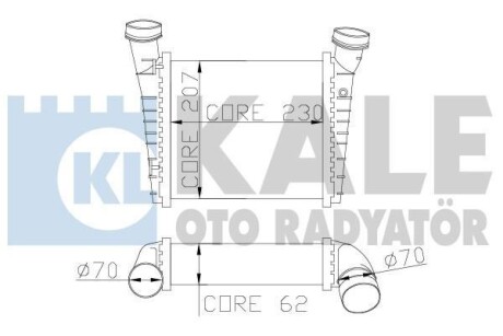 KALE VW Интеркулер Passat,Skoda SuperB I 1.9/2.0TDI 01- KALE OTO RADYATOR 342700