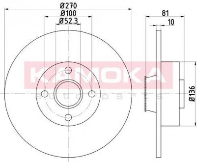 Диск гальмівний+підшипник зад. Renault Megane/Scenic 1.5 Dci, 1.9Dci 05- (+ABS) KAMOKA 1031136