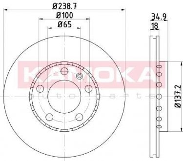 103205 KAMOKA Тормозной диск