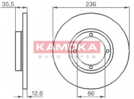 1032152 KAMOKA Диск тормозной передний CHEVROLET SPARK/MATIZ/DAEWOO MATIZ 2005-
