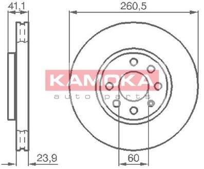 1032262 KAMOKA Тормозной диск