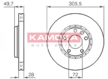 1032408 KAMOKA Тормозной диск