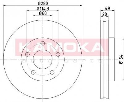 1032498 KAMOKA Тормозной диск