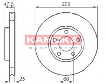 103640 KAMOKA Тормозной диск передний вентилируемый