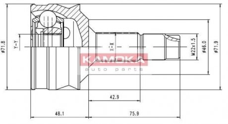 6258 KAMOKA К-т шарнiрний привiдного валу