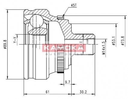 6278 KAMOKA К-т шарнiрний привiдного валу