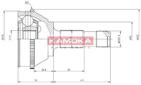 ШРУС Citroen Jumper 94\'-02\'.Fiat Ducato 94\'-02\'.Peugeot Boxer 94\'-02\' наружн. 35/45/70мм /54 ABS KAMOKA 6508