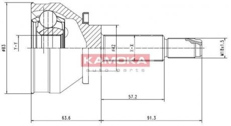 6640 KAMOKA ШРУС DAEWOO SENS, ЗАЗ 1102-03 наружный 22/22/42мм