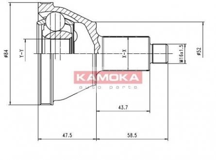 ШРУС Audi A2 00\'->.Seat Ibiza IV 02\'->.Skoda Fabia 00\'->.VW Polo 01\'-> наружн. 36/30/52мм KAMOKA 7084