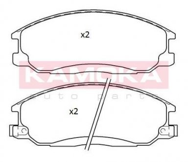 JQ101163 KAMOKA Колодка тормозная Hyundai H1 00\-07\.Santa FE01\-06\.TRAJET 00\-08\ перед.