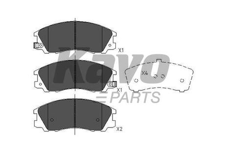 KBP-3016 KAVO KAVO PARTS HYUNDAI Тормозные колодки пер. TERRACAN -06