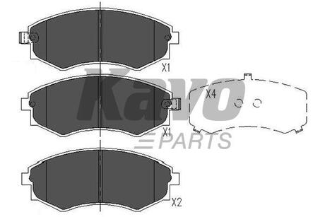 PARTS HYUNDAI Тормозн.колодки передн.Lantra,Sonata II,III,SsangYong Korando,Musso 88- KAVO KBP-3027