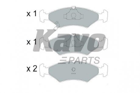 Гальмівні колодки, дискові гальма (набір) KAVO KBP-4026