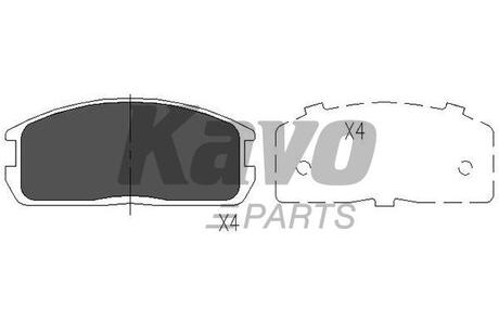 KBP-5524 KAVO KAVO PARTS MITSUBISHI Тормозные колодки III,IV,Colt II,III,IV 84-96