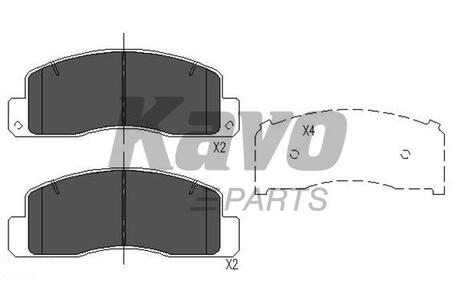 KBP-9067 KAVO KAVO PARTS TOYOTA Тормозные колодки передн.Hiace