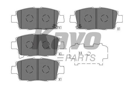 KBP-9134 KAVO KAVO PARTS TOYOTA Тормозные колодки передн. YARIS VERSO 1.3 02-05