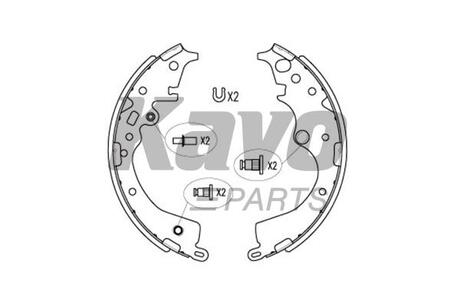 KBS-9944 KAVO KAVO PARTS TOYOTA Тормозные колодки барабанные HIACE V 2.5 D-4D 06-, TACOMA 2.7 4WD 14-15