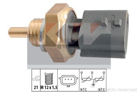 Датчик температури охолодж. рідини/масла/топлива (аналог EPS 1.830.365/Facet 7.3365) Kw 530 365