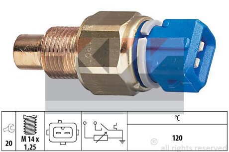 Датчик температури охолодж. рідини/масла/топлива (аналог EPS 1.830.558 /Facet 7.3558) Kw 530 558