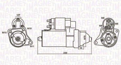 063721107010 MAGNETI MARELLI ROZRUSZNIK FORD COUGAR, FOCUS, MONDEO I, MONDEO II, TOURNEO CONNECT, TRANSIT CONNECT 1.6/1.8/2.0 02.