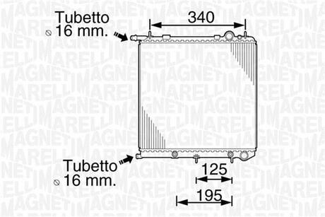 350213819000 MAGNETI MARELLI MAGNETI MARELLI Радиатор CITROEN C3 PEUGEOT 207 [350213819000]