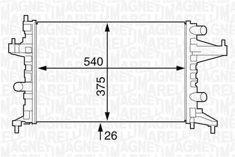 350213829000 MAGNETI MARELLI MAGNETI MARELLI радиатор OPEL CORSA C (F08, F68) 1,0 00-09-01 -