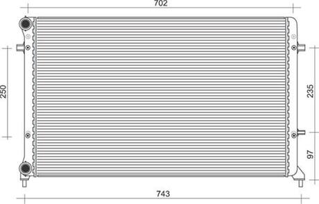 350213853000 MAGNETI MARELLI MAGNETI MARELLI VW Радиатор охлаждения Audi A3,Caddy III,IV,Golf,Passat,Touran,Skoda Octavia