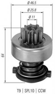 940113020113 MAGNETI MARELLI Бендекс стартера (Z=9) VW Golf ,Jetta TD