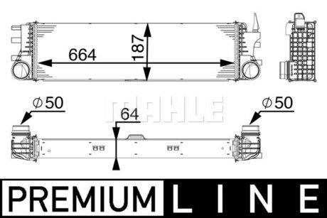 CI 180 000P MAHLE / KNECHT Радиатор інтеркулера