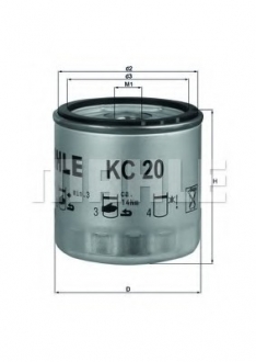 KC20 MAHLE / KNECHT Фильтр топл. (пр-во knecht-mahle)