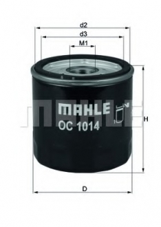 OC1014 MAHLE / KNECHT Фильтр масляный Mahle