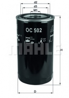 OC502 MAHLE / KNECHT Фільтр мастил
