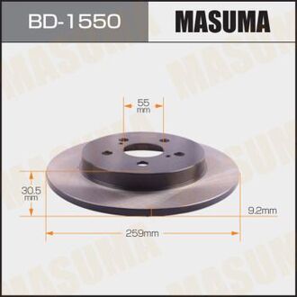 BD1550 MASUMA Диск тормозной задний Toyota Prius (09-15) (Кратно 2 шт)
