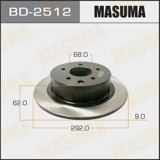 BD2512 MASUMA Диск тормозной задний Nissan Juke (10-), Teana (06-16) (Кратно 2 шт)