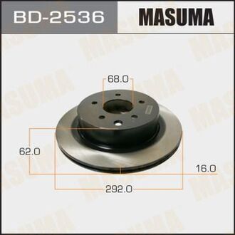 BD2536 MASUMA Диск тормозной задний Nissan Primera, X-Trail (02-07) (Кратно 2 шт)