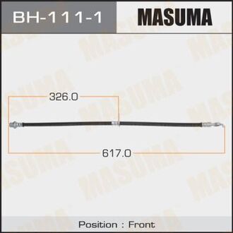 BH1111 MASUMA Шланг тормозной передн AVENSISTOYOTA COROLLA (_E15_) 1.4 VVT-i (07-12) (BH1111)